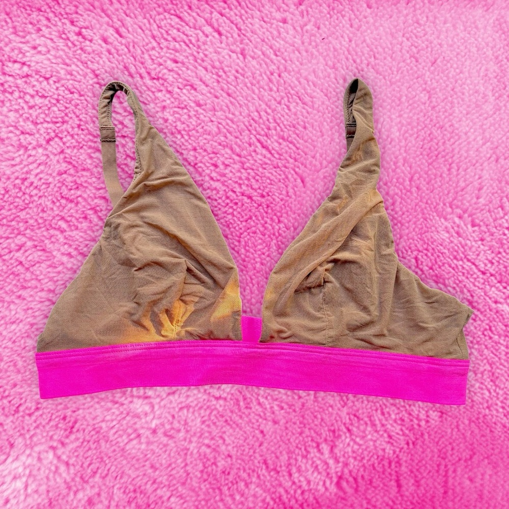 Aerie SMOOTHEZ Pink & Brown Mesh Bralette
